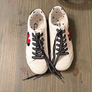 Minnie White and Black Sneakers with Red Accents